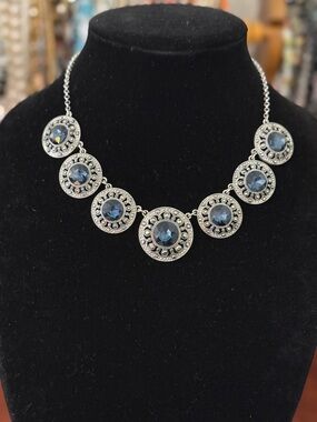 CROWN TRIFARI Vintage 1960s Blue Cabochon Necklace